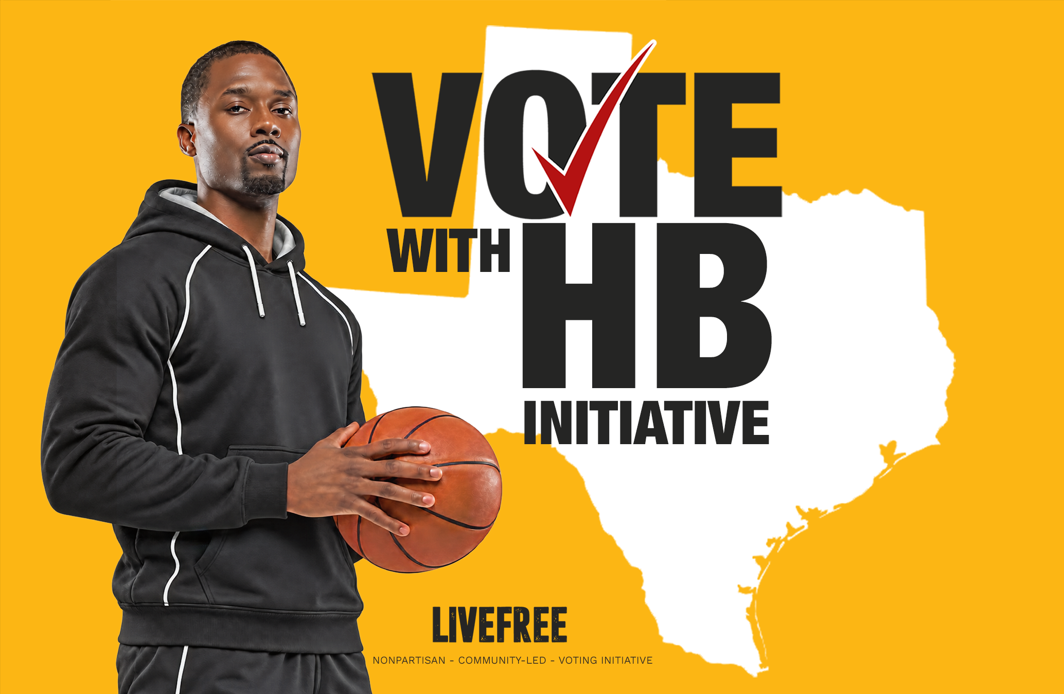 Harrison Barnes and the Vote with HB Initiative campaign artwork